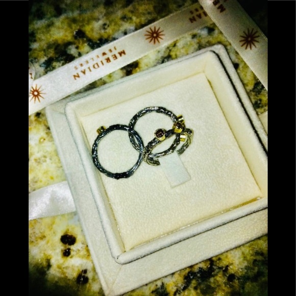 Sami Zeira Champagne Brown Diamonds 22k Oxidized Silver & Yellow Gold Rings - Picture 5 of 16